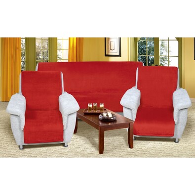 Cuverturi de canapea şi fotolii Korall micro, roşu, 150 x 200 cm, 2 buc. 65 x 150 cm