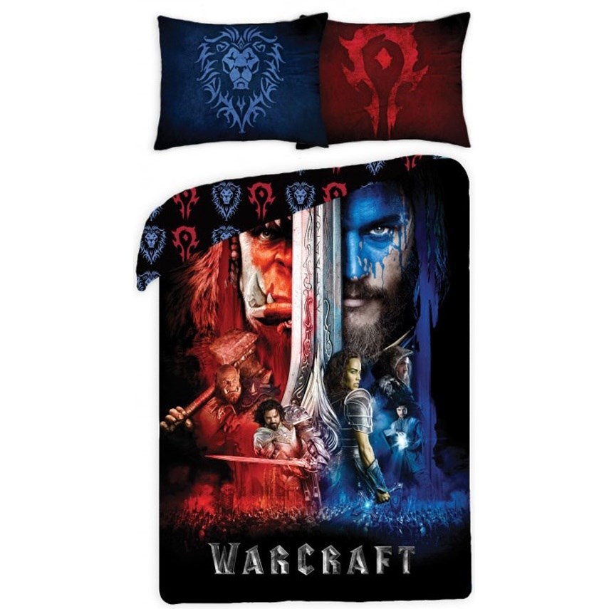 Halantex Obliečky Warcraft black bavlna 140x200, 70x90 cm