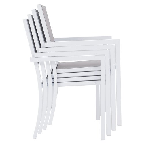 Krzesło ogrodowe z możliwością układania w stos,stal biały/jasnoszary, DORIO