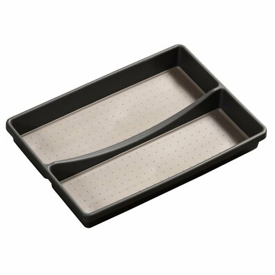 Kesper 30093 Plastični predalnik za jedilnipribor, 2 predala, siva, 32,5 x 23 x 4,5 cm