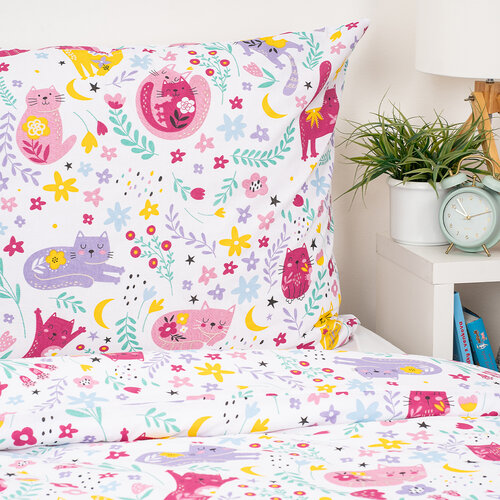 4Home Kinderbettwäsche aus Baumwolle „Playful Paws“, 140 x 200 cm, 70 x 90 cm