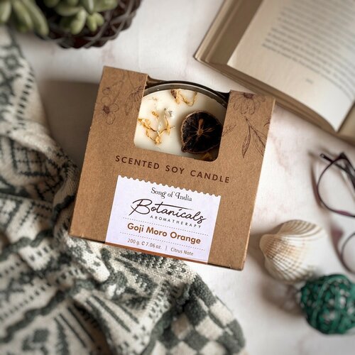 Organikus háromágú gyertya Goji Moro Orange 200 güvegben