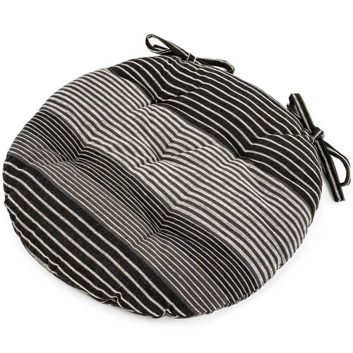 Pernă scaun matlasată Dungi gri, rotundă, 40 cm
