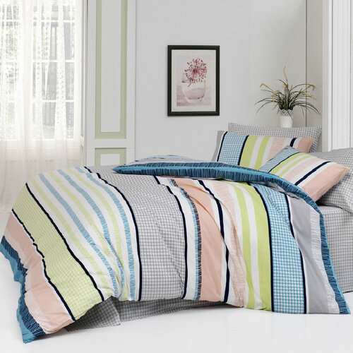 Pościel bawełniana Vanessa łososiowy, 140 x 200 cm, 70 x 90 cm