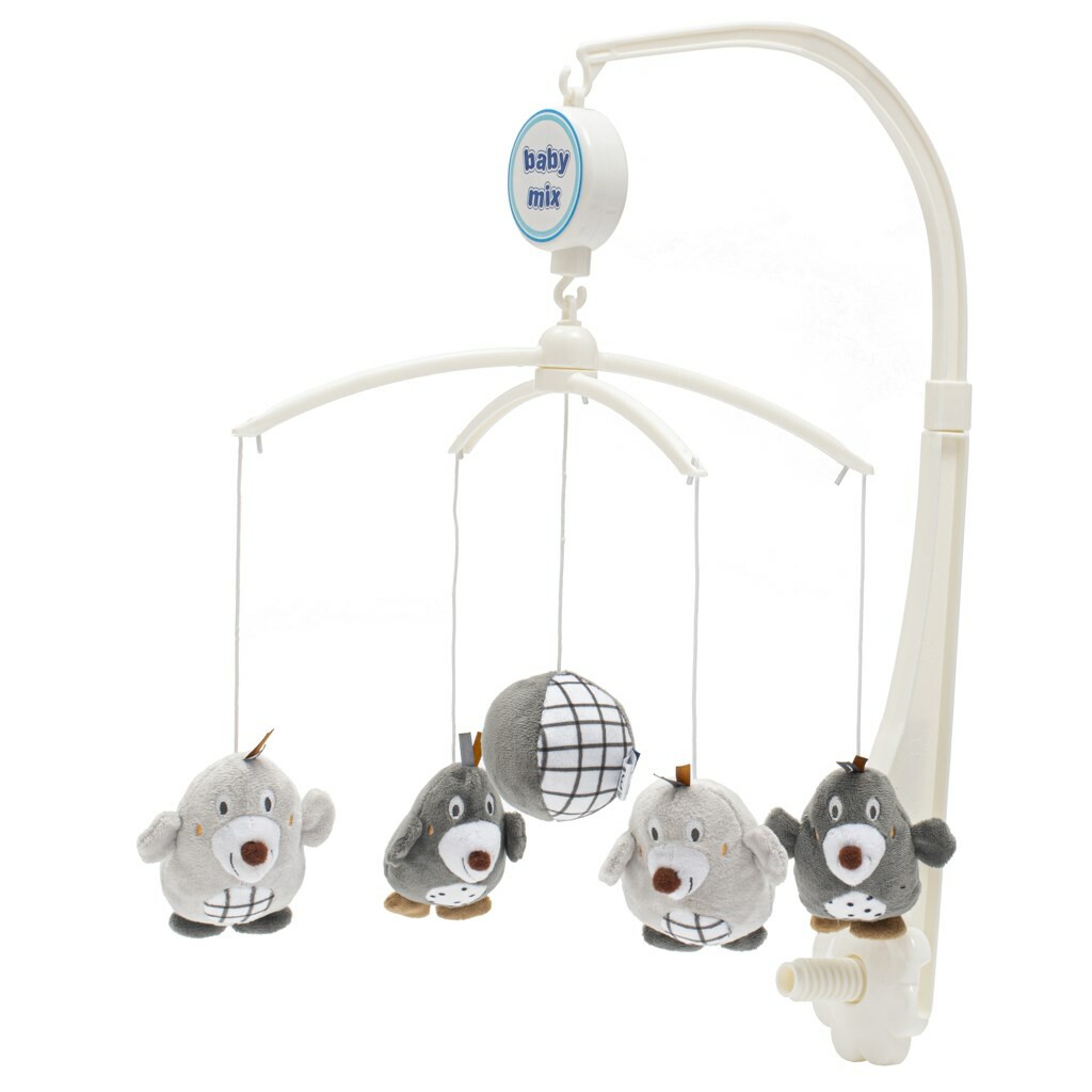 Baby Mix Vakondok körhinta kiságy fölé, szürke termék 2. képe