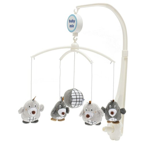 Baby Mix Kolotoč nad postieľku Krtkovia, sivá