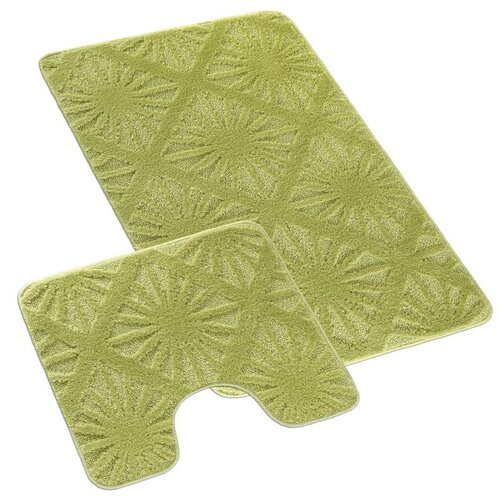 Bellatex Bademattenset Bany mit Ausschnitt Strahl Hellgrün, 60 x 100, 60 x 50 cm