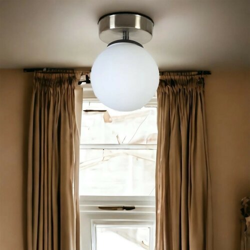 Stropní svítidlo Yeni Can Tekli Mat Krom Beyaz Camli Avize, bílá