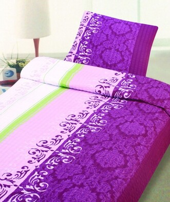 Krepové obliečky Rina fialová, 140 x 200 cm, 70 x , biela + fialová, 140 x 200 cm, 70 x 90 cm