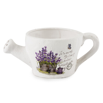 Doniczka ceramiczna, osłonka do kwiatów Lawenda konewka