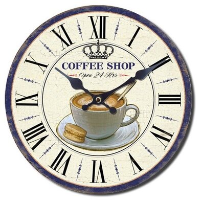 Nástenné hodiny Coffee shop, pr. 28 cm