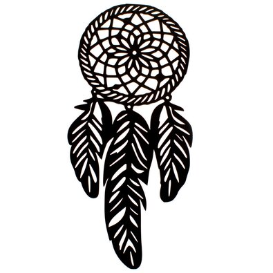 Lesena izrezana dekoracija za steno Lapač sanjDream, 23 x 50 cm