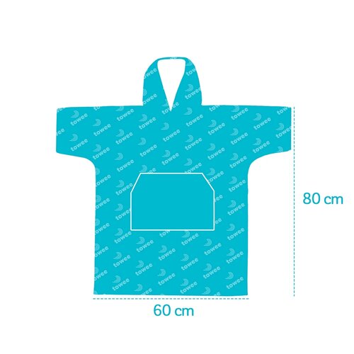 Towee Surf Poncho MONO schwarz, 60 x 80 cm