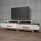 TV-Lowboard Flora White and Walnut