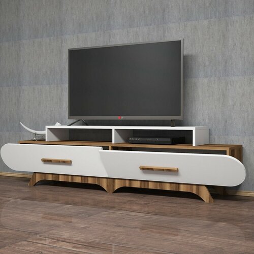 Televízny stolík Flora White and Walnut
