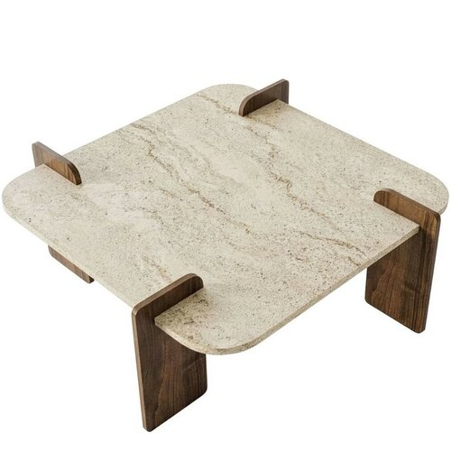 Măsuță de cafea Asha Medium – Travertine, Walnut
