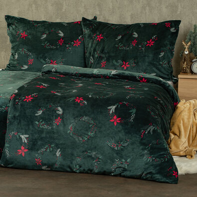 4Home Sheets microflannel Poinsettia , 160 x 200cm, 70 x 80 cm, 160 x 200 cm.