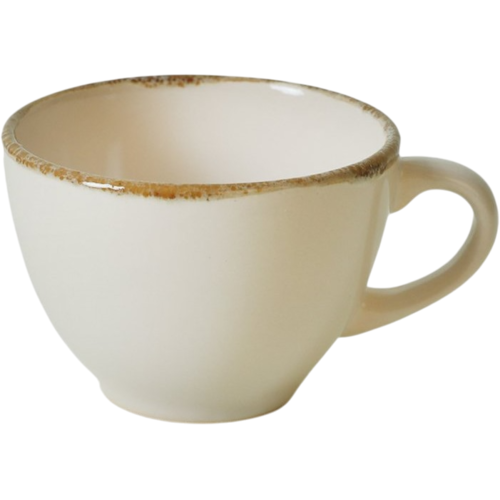 Súprava 2 keramických šálok s podšálkami Rustic Cream 215 ml