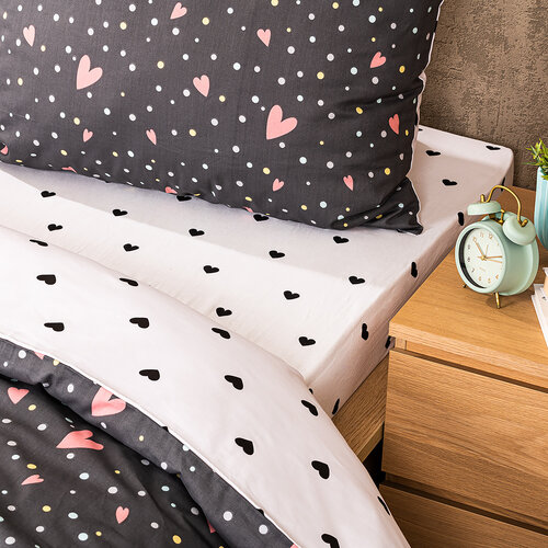 Lenjerie bumbac 4Home Inimioare, 140 x 220 cm, 70 x 90 cm