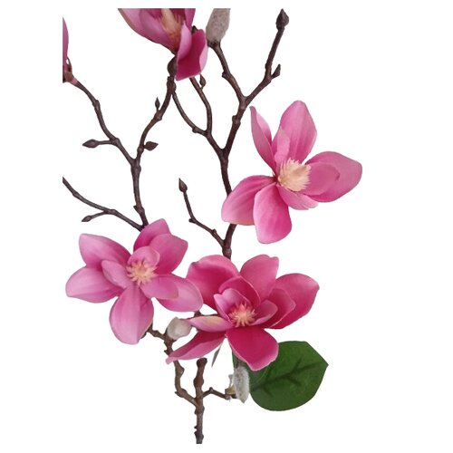 Umělá větvička Magnolie tmavě růžová, 64 cm