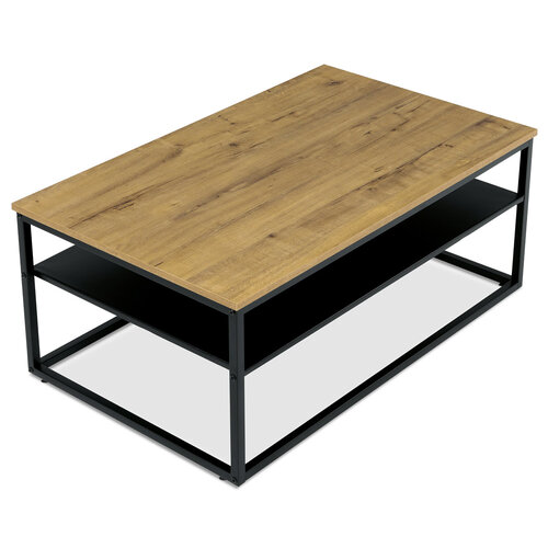 Industrieller Couchtisch mit Ablage, 100 x 60 x 41 cm