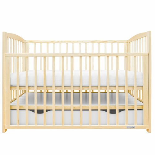 Pătuț pentru copii New Baby Lilly cu lateraldetașabil și sertar, natural