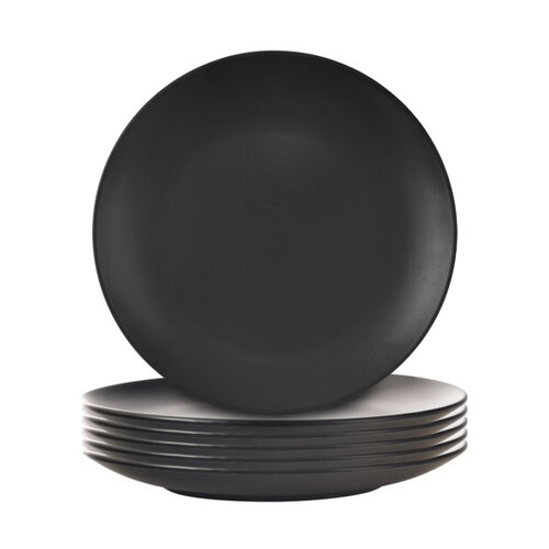 Orion Sada keramických plytkých tanierov Alfa 27 cm, čierna, 6 ks
