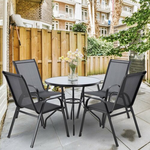 Aldotrade Set de mobilier de grădină LUKO, negru,5 piese