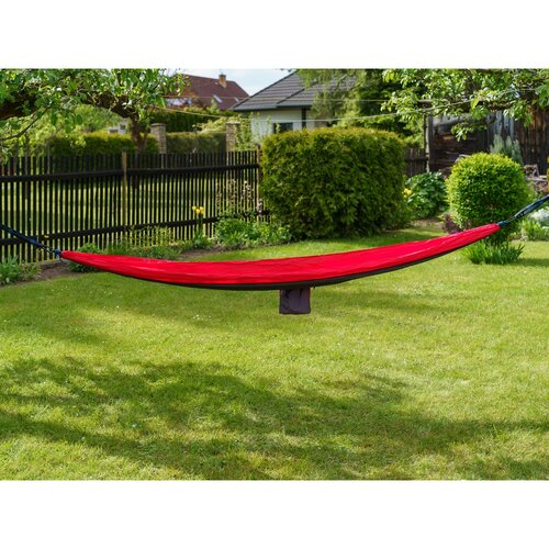 Șezlong suspendat pentru camping Happy Green 270 x140 cm, roșu