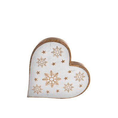 InDecor Božično srce iz mangovega lesa White, 25 x4 x 25 cm