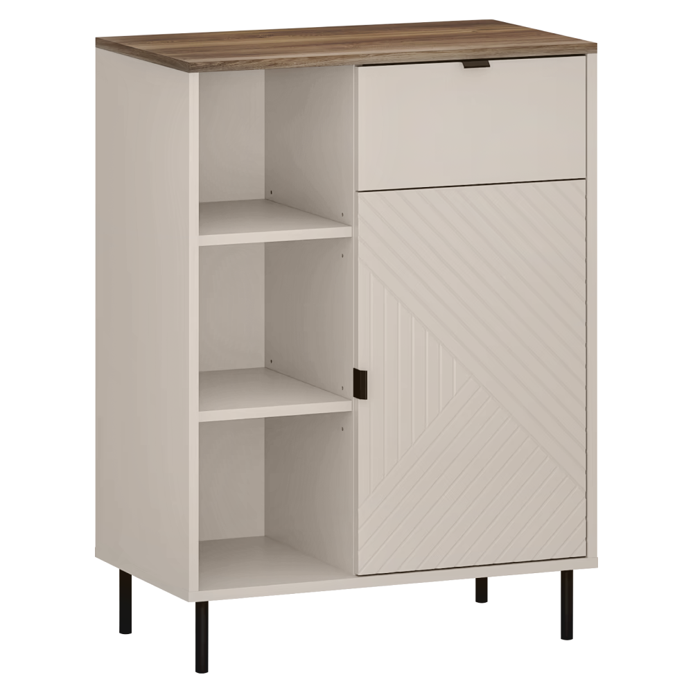 Skriňa EYCO 1D1S, kašmír/dub Castello