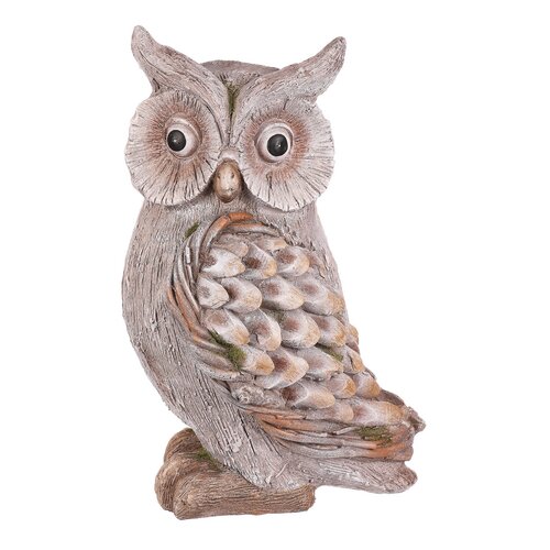 Decorație de grădină Bufniță, gri, 24 x 22 x 40 cm