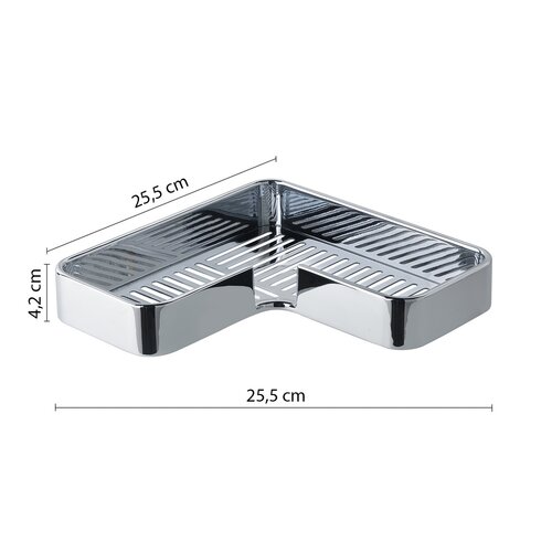 GEDY A98313 Il Giglio raft de colț pentru duș ,25,5 x 4,2 x 25,5 cm, crom