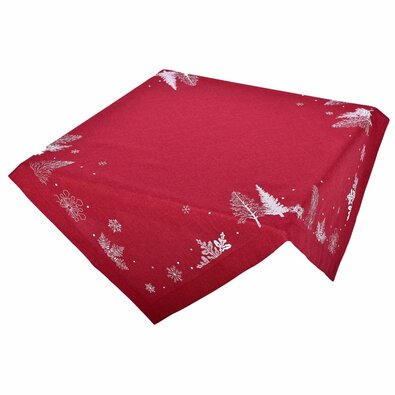 Weihnachtstischdecke rot, 85 x 85 cm