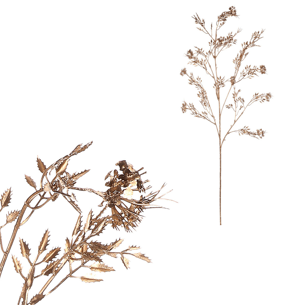 Fotografia produktu: Sada umelých vetvičiek „Vianočný bodliak“, 6 ks, zlatá