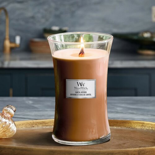 Woodwick Vonná svíčka váza velká Santal Myrrh, 609 g