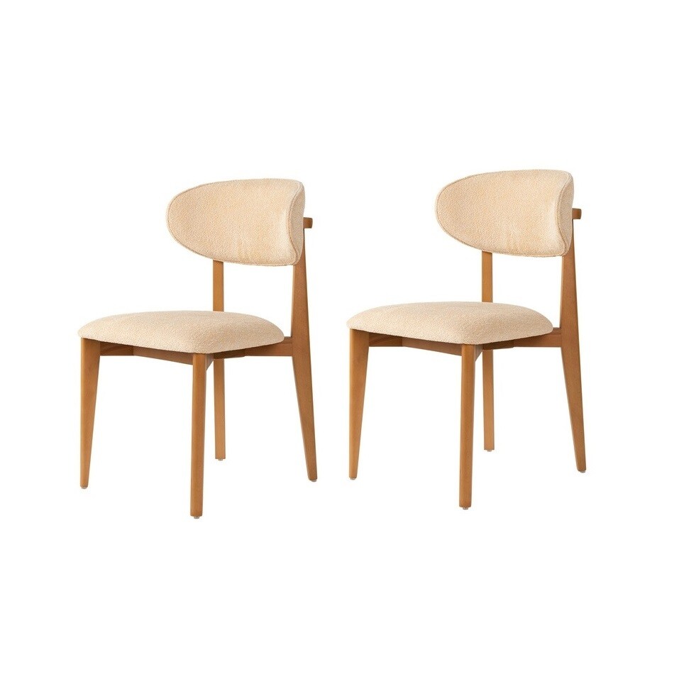 Lionte Beige and Dark Oak étkezőszék szett, 2 db