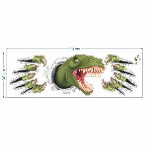 Öntapadó dekoráció 3D Dinosaurus, zöld