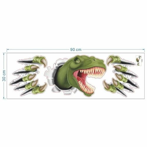 Samolepiaca dekorácia 3D Dinosaurus, zelená