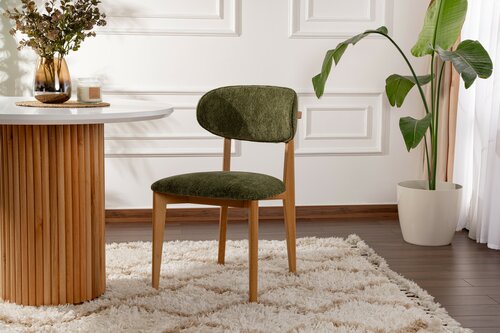 Set de scaune de sufragerie Lionte Green and LightOak, 2 buc.