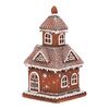 Vánoční dekorace Domek perníkový, polyresin, LED, hnědá