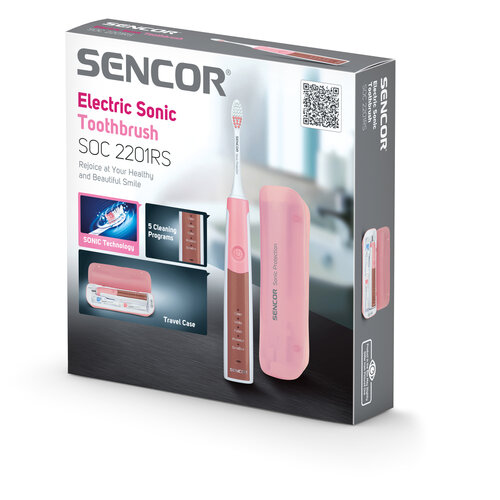 Sencor SOC 2201RS Szczoteczka do zębów, różowy