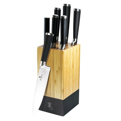 Berlinger Haus 7-dielna sada nožov v drevenom bloku Royal Black Collection