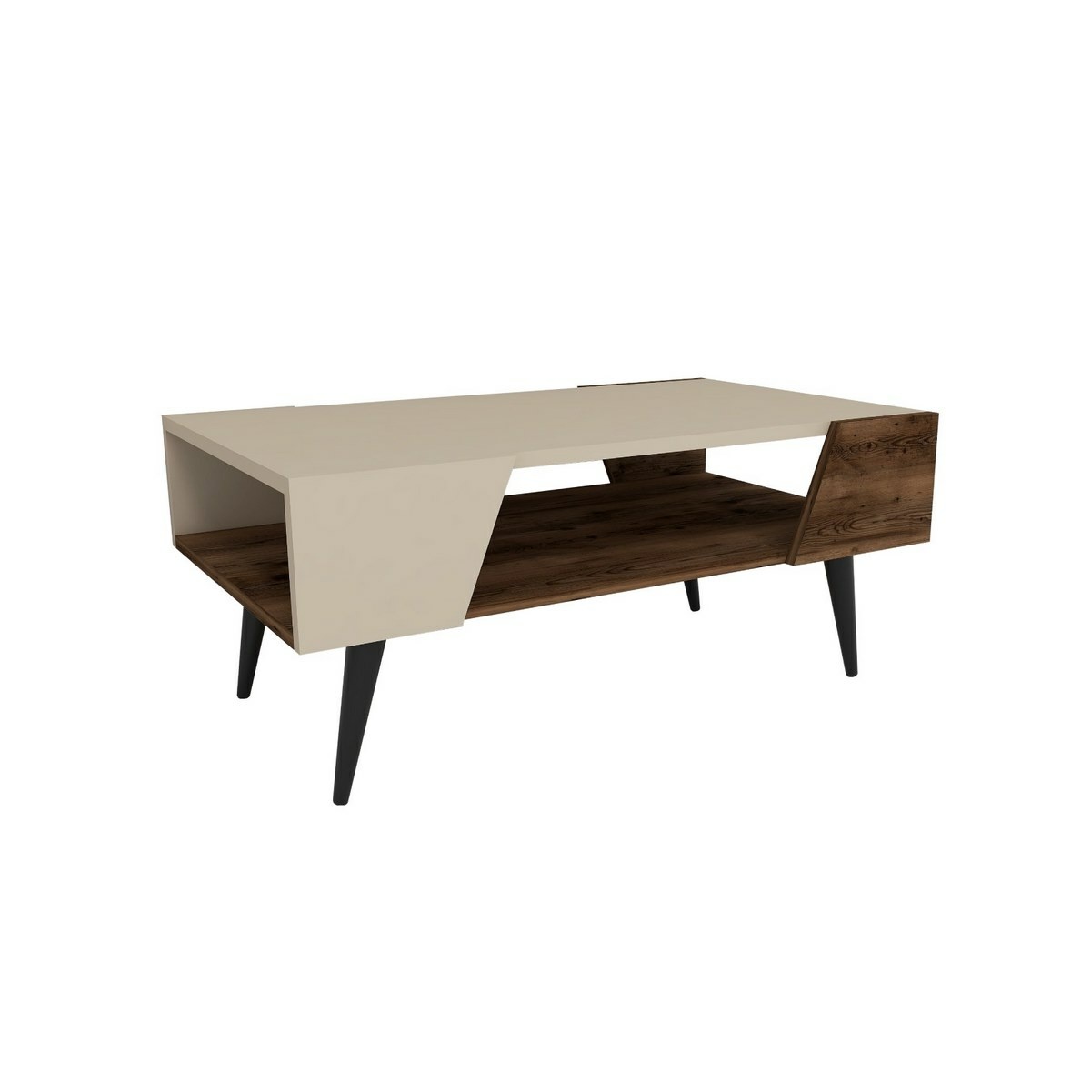 Konferenční stolek Aren Beige and Light Walnut