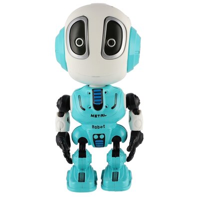 Teddies Robot ECHO opakující věty, 12 cm, kov, se zvukem a světlem