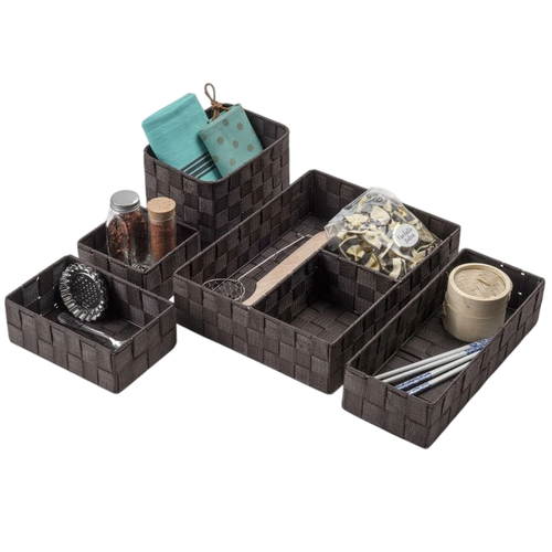 Compactor Úložný organizér do zásuvky S TEX, 12x 12 x 7 cm, hnedá