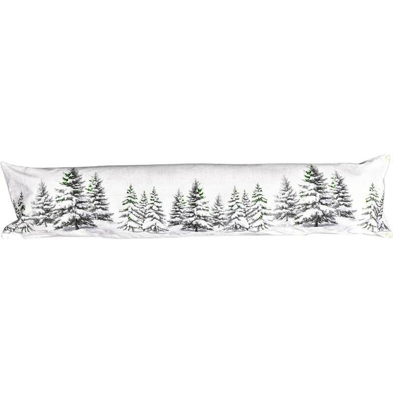 Forbyt Vánoční ozdobný těsnicí polštář do oken Stromky bílá, 20 x 85 cm