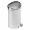 Simplehuman Педальний напівкруглий кошик 6 л, білий