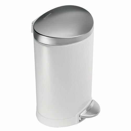 Simplehuman Polkrožni koš z pedalom 6 l, bela