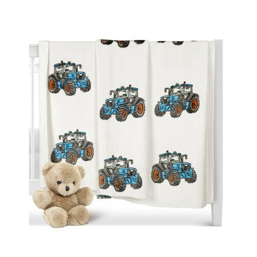 Bellatex Otroška odeja Ella Traktor modra, 100 x150 cm